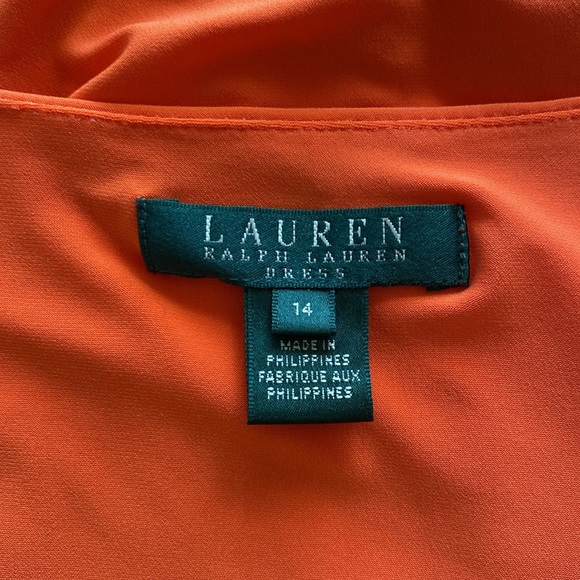 LAUREN Ralph Lauren BEAUTIFUL AND CLASSIC 🧡ORANGE🧡 DRESS PLUS SIZE 14 🌟EUC🌟 - Picture 13 of 17